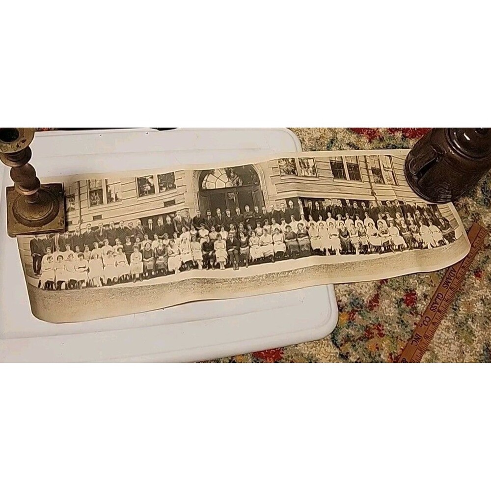 Hyde Park High School 1921 Class Photo Panoramic Boston Mass? 10" X 30" B&W
